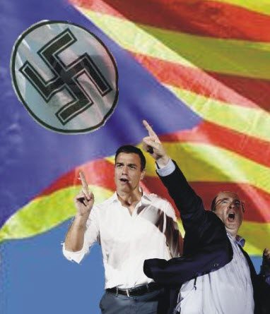 2019-12-12 Pedro sánchez Miguel Iceta señera nazi